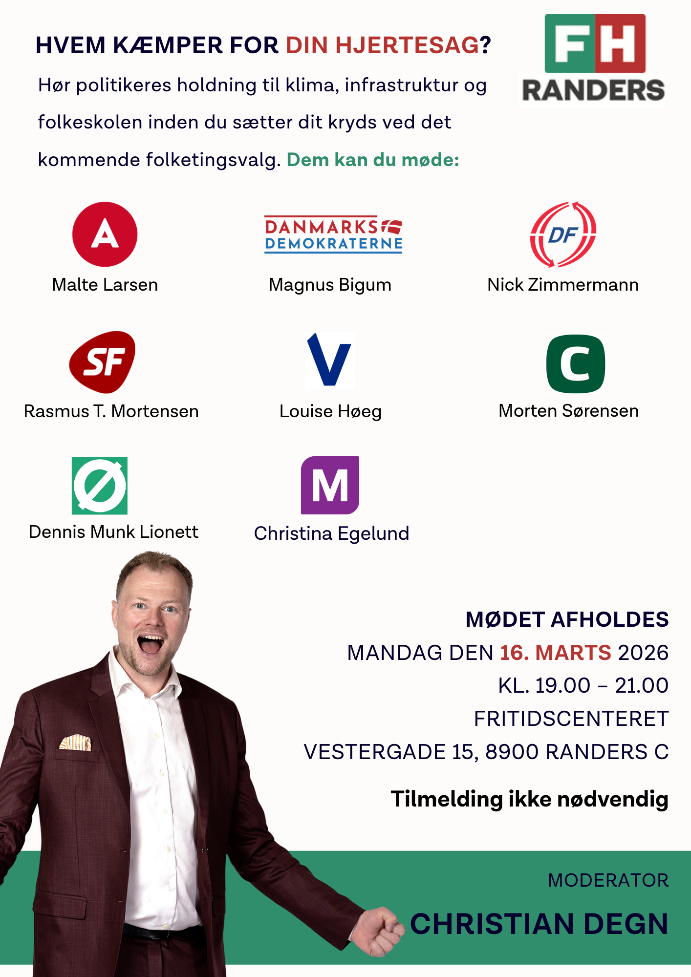 FH Randers Valgmøde Marts 2026 Billede